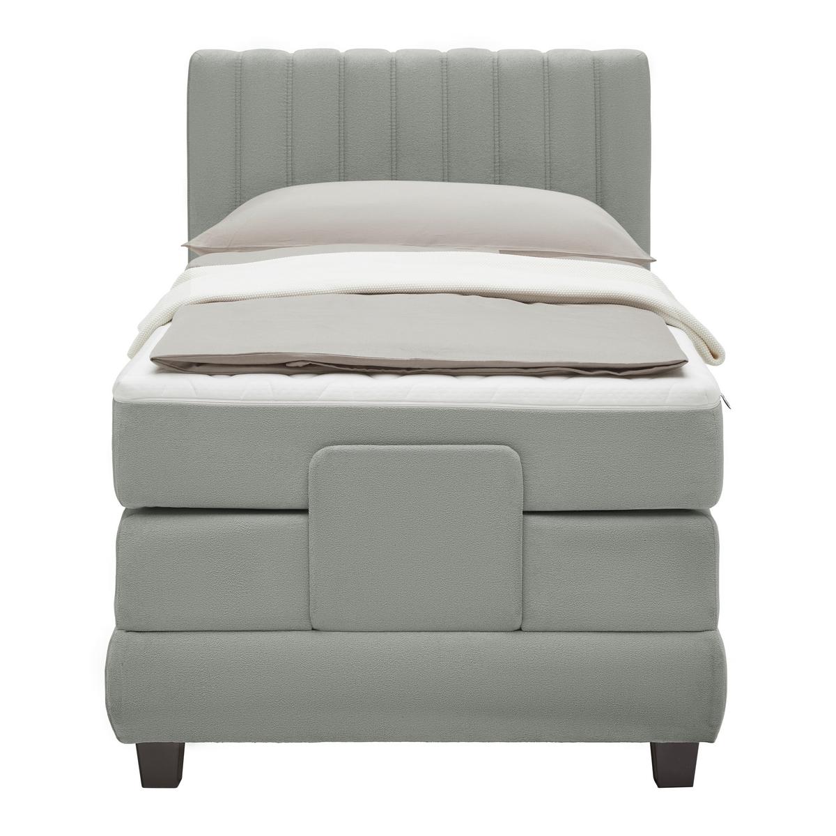 PAT BOXSPRING DIXON - gri, Konventionell, lemn/textil (90/200cm) - Premium Living
