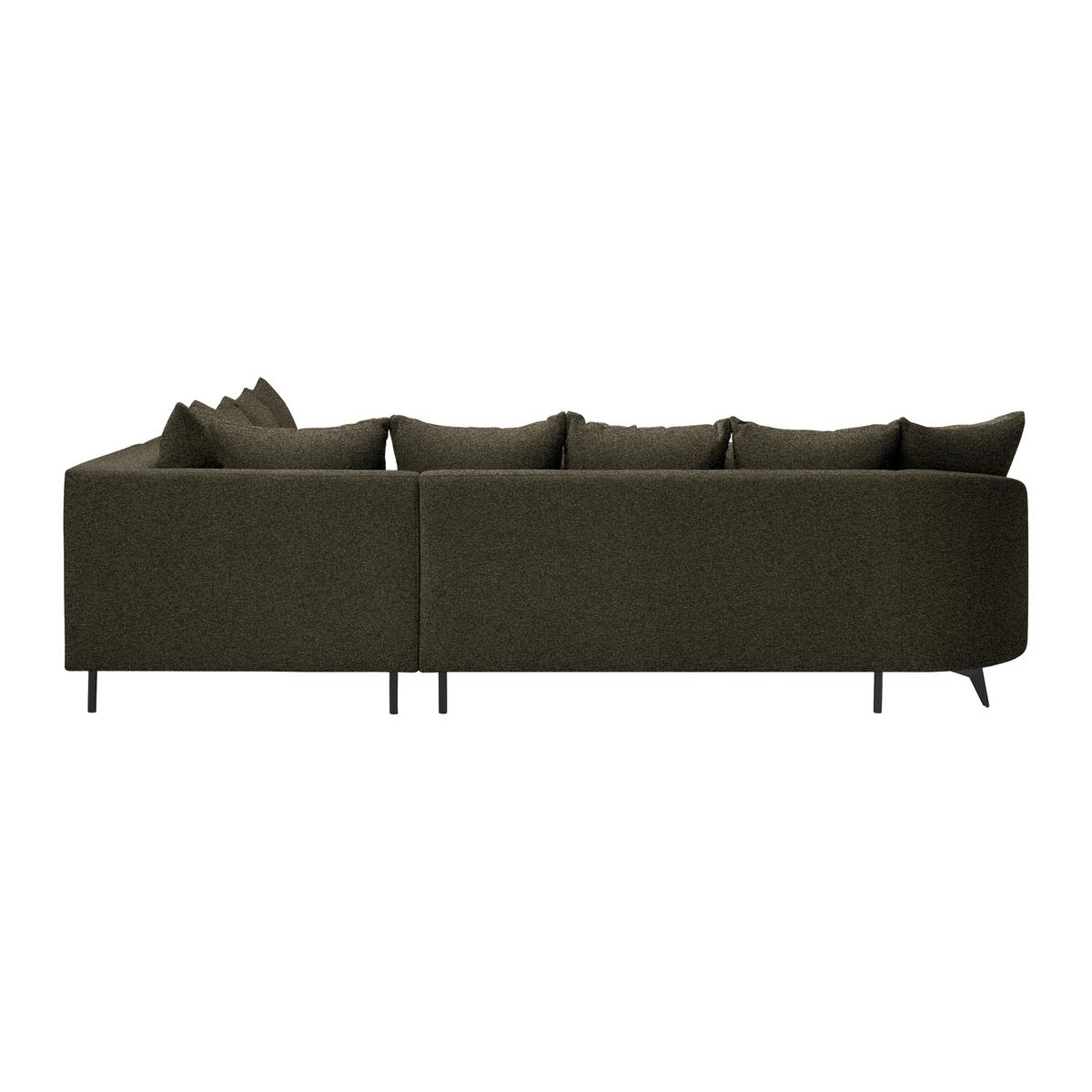 Ecksofa Axel Dunkelgrün - Dunkelgrün/Schwarz, MODERN, Textil/Metall (291/87/250cm) - Mömax
