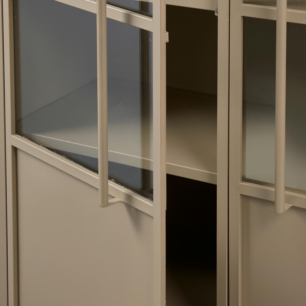 Vitrine Exhibit Khaki - Khaki, Design, Glas/Metall (99/170/44cm) - Livetastic