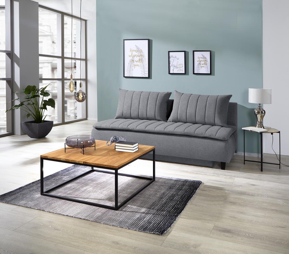 Boxspring Sofa Marino - tamno siva/crna, Moderno, tekstil/drvo (208/102/96cm) - Best Price
