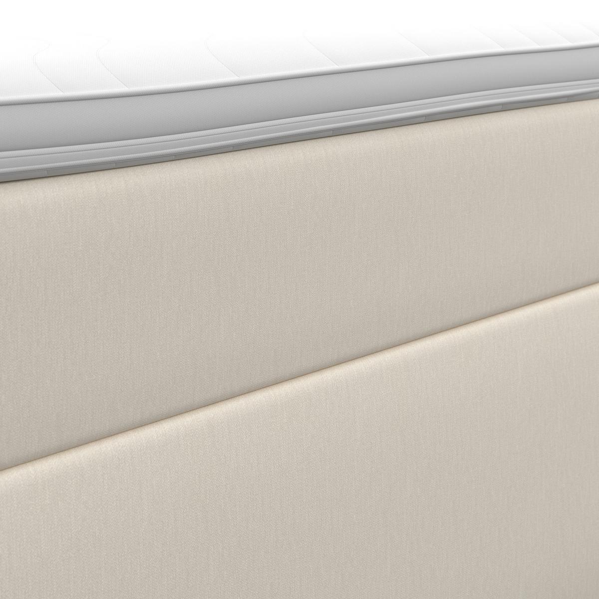 Boxbett Polo ca. 90x200 cm Elfenbein mit Topper - Elfenbein/Schwarz, MODERN, Holz/Kunststoff (90/200cm) - Bessagi Home