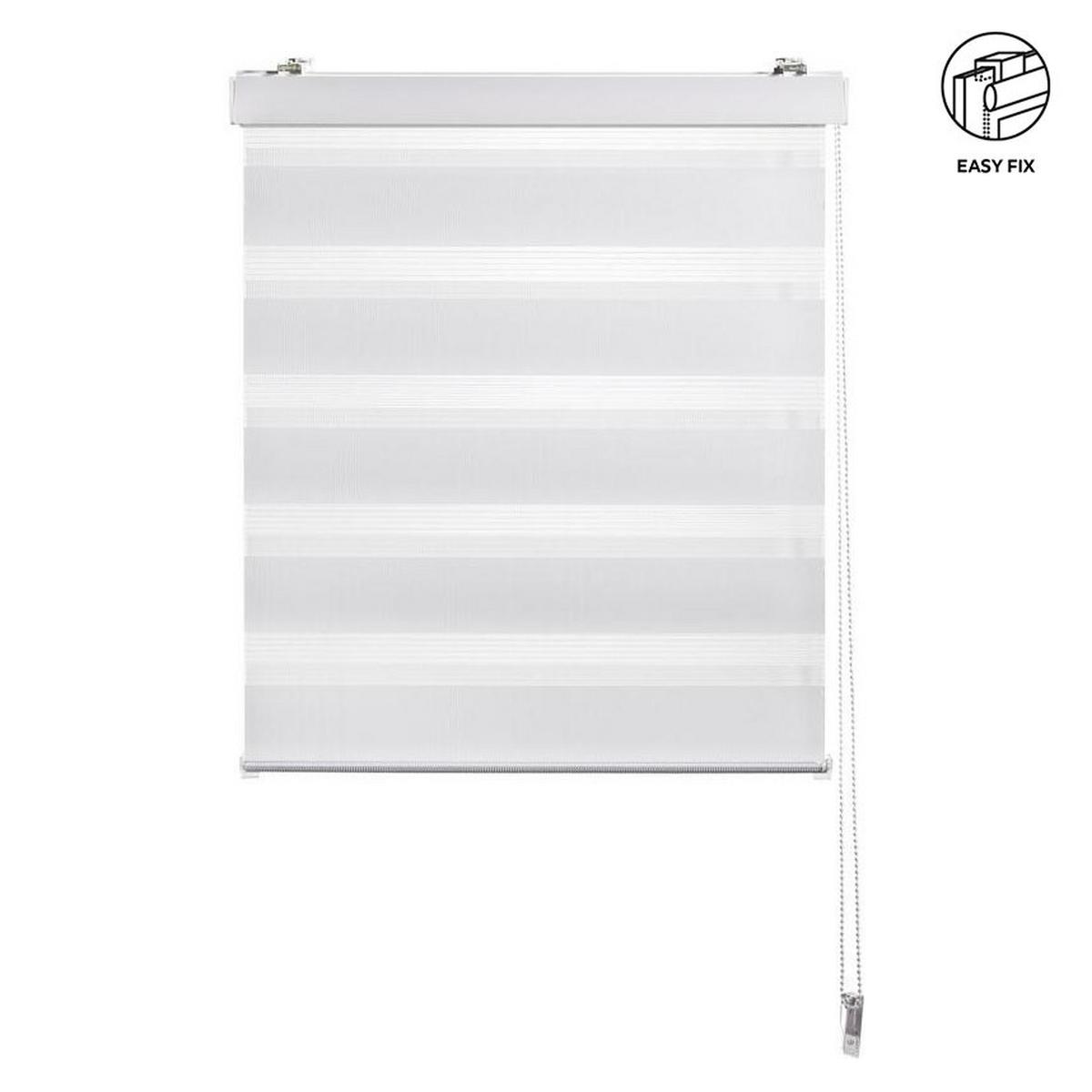 ROLETA PODWÓJNA ELEMENTS - biały/przezroczysty, Basics, tkanina (70/160cm) - Boxxx