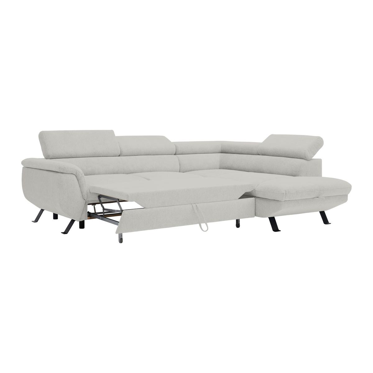 Kutna Garnitura Raven - sivo-bijela/crna, Moderno, tekstil/metal (257/76-92/96cm) - Modern Living
