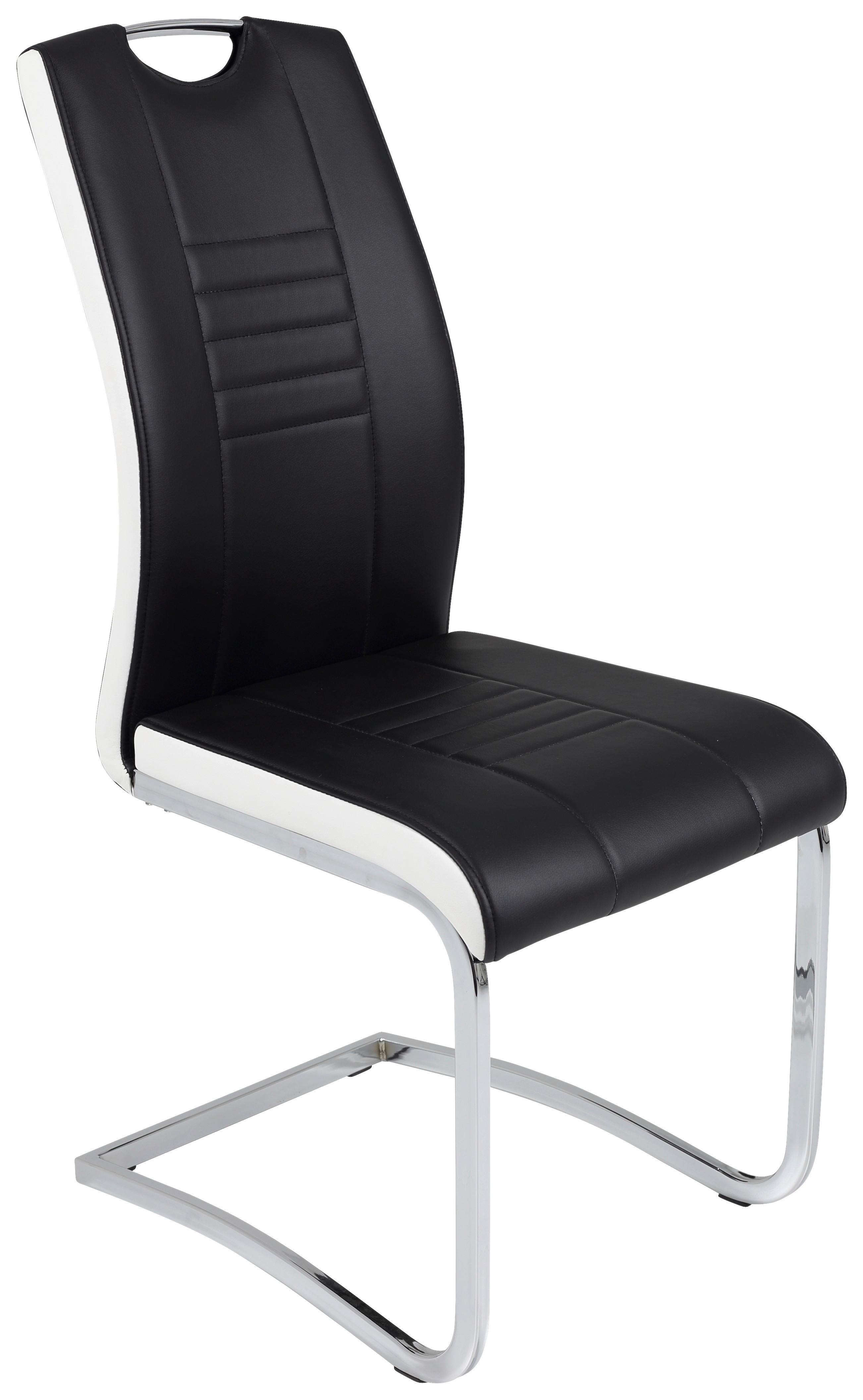 SCHWINGSTUHL-SET TABEA S - Chromfarben/Schwarz, MODERN, Textil/Metall (43/99/61cm) - MID.YOU
