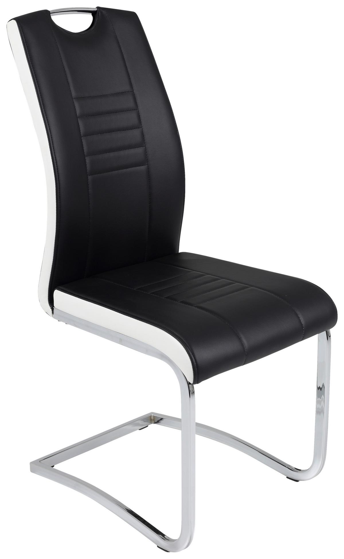 SCHWINGSTUHL-SET TABEA S - Chromfarben/Schwarz, MODERN, Textil/Metall (43/99/61cm) - MID.YOU