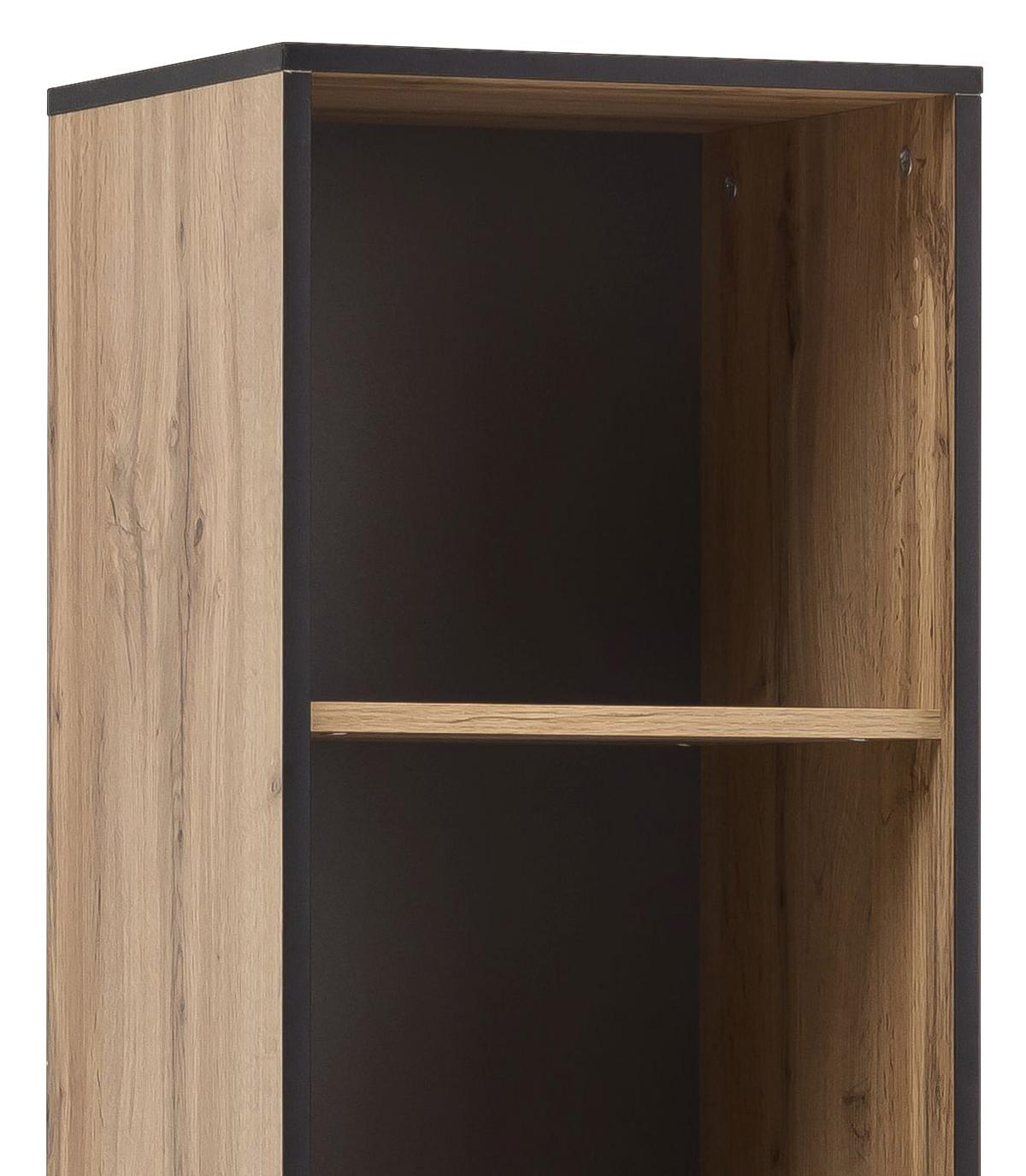 Standregal "Serie 2000" , eiche - Eichefarben/Schwarz, KONVENTIONELL, Holzwerkstoff/Metall (40,2/194,2/39cm) - MID.YOU