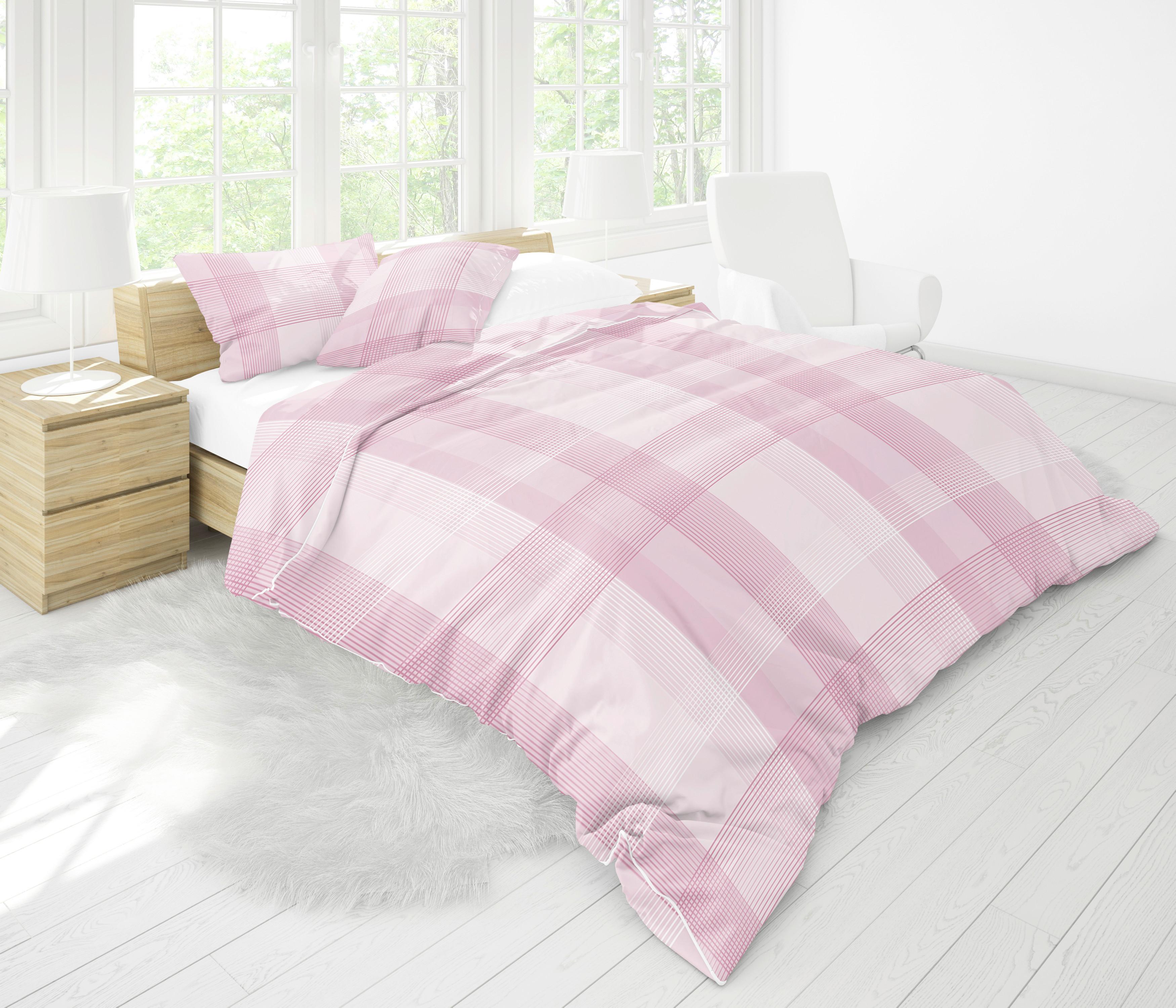 Ágyneműhuzat-garnitúra 3 Részes Anne Pink - textil (140/200cm)