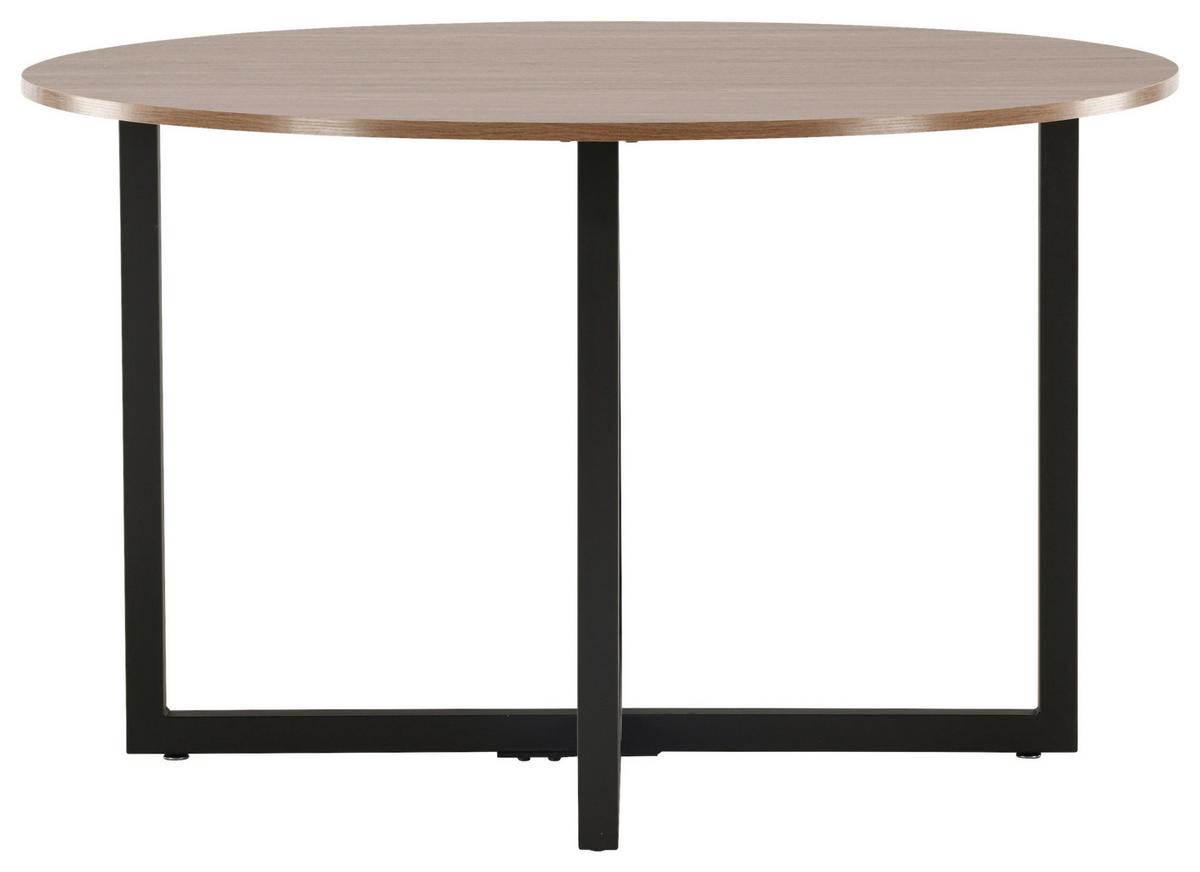 ESSTISCH DURANGO - Walnussfarben/Schwarz, Design, Holzwerkstoff/Metall (120/120/75cm) - Livetastic