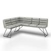 HOEKBANK KONA - Lichtgrijs/Zwart, Modern, Hout/Textiel (135/89/180cm) - Bessagi Home