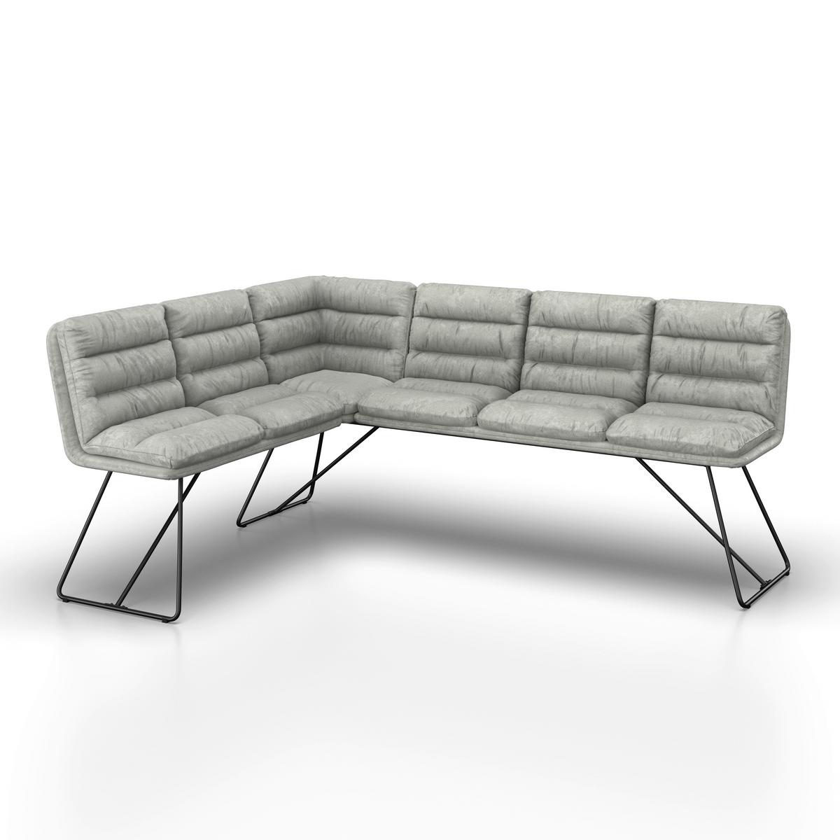 Kotna Klop Kona, Svetlo Siva - črna/svetlo siva, Moderno, kovina/tekstil (135/180cm) - Bessagi Home