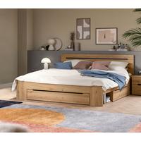 Bett CANU Eiche Artisan ca. 180x200 cm mit Stauraum - Eiche Artisan/Grau, MODERN, Holzwerkstoff (180/200cm) - MID.YOU