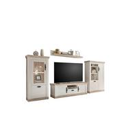 Wohnwand Florenz Pinienfarben/Hellbraun - Hellbraun/Eichefarben, Design, Holzwerkstoff/Metall (352/170/44cm) - MID.YOU