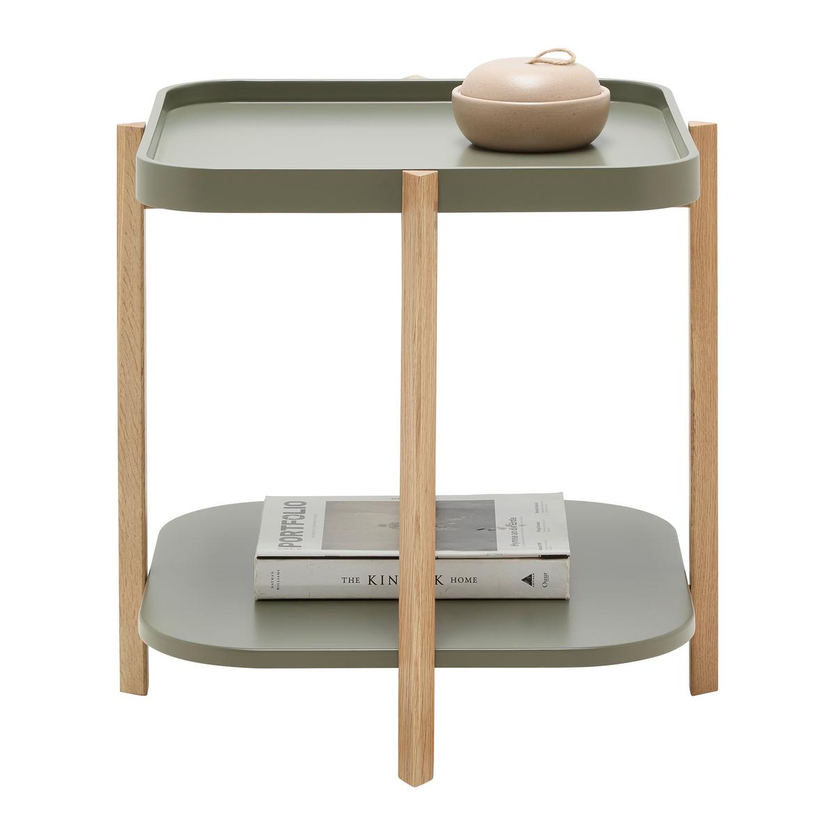 Dohányzóasztal Kerek Strut - natúr színű/zöld, Modern, faalapú anyag/fa (50/50/55cm) - Mömax