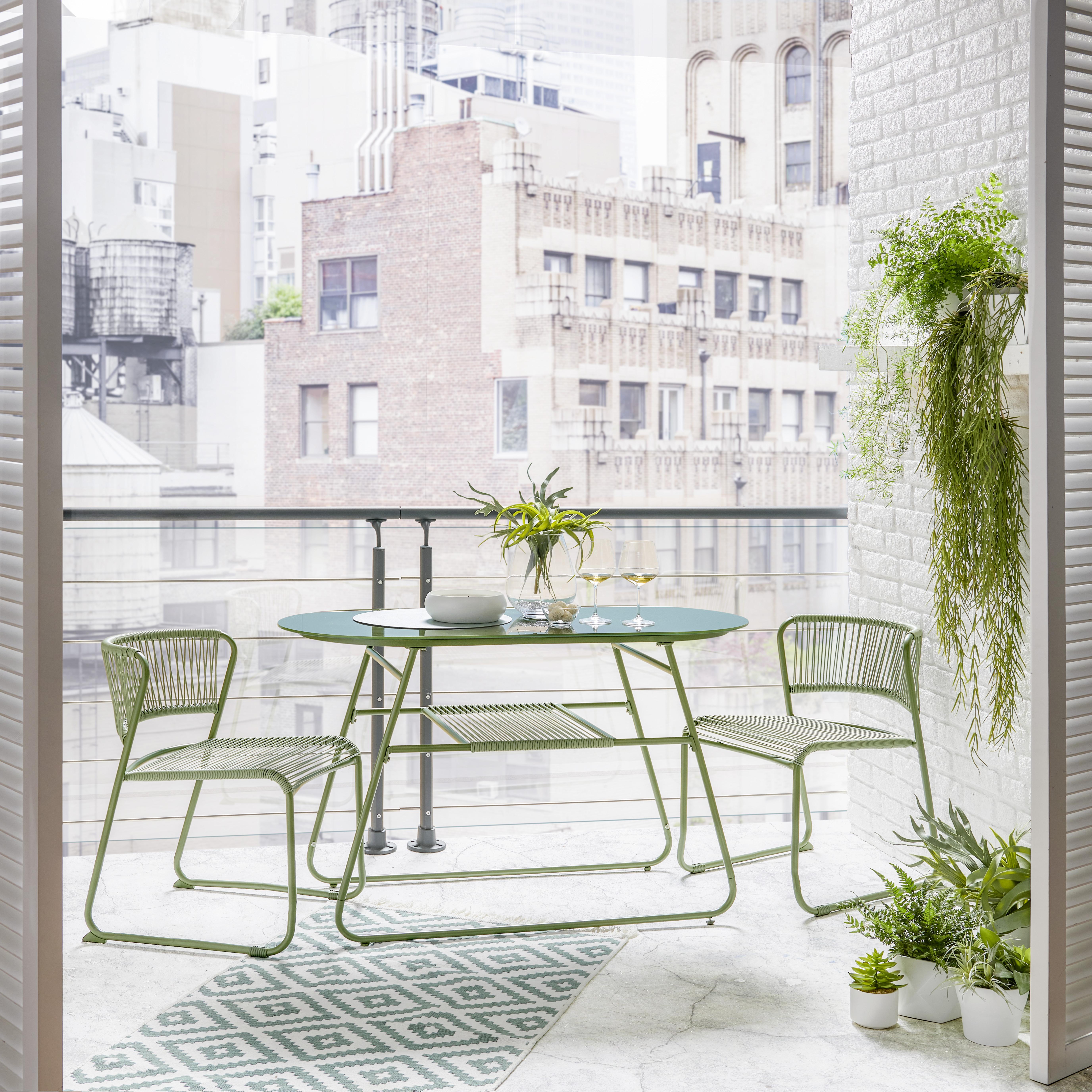 Set Za Balkon Cristiano - zelena, Moderno, kovina/umetna masa (55/120/72cm) - Premium Living