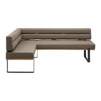 Eckbank Canon RE. in Hellbraun - Hellbraun/Schwarz, KONVENTIONELL, Holz/Textil (160/85/220cm) - Based