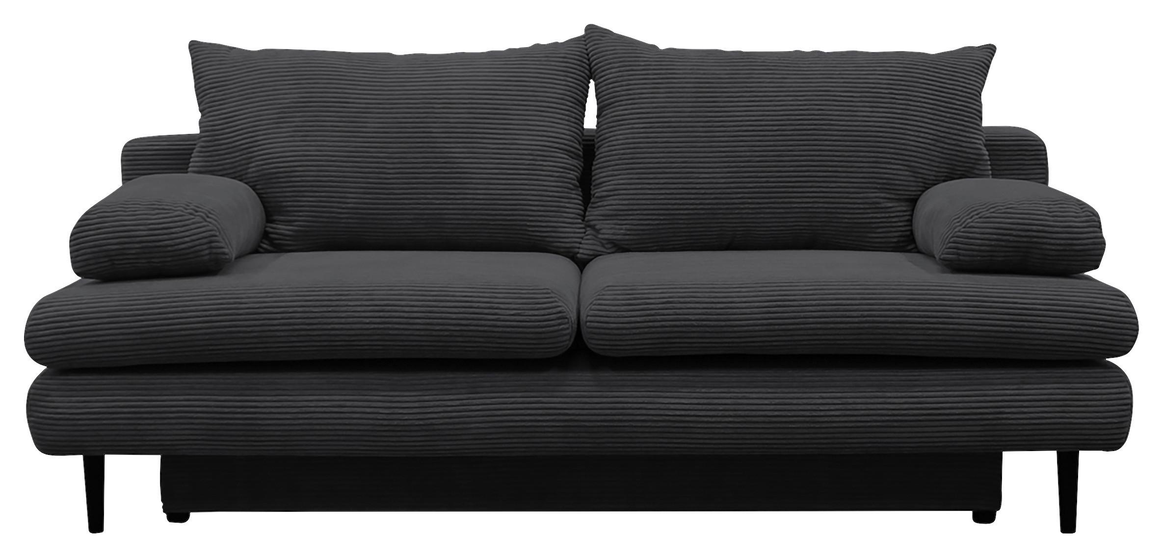 Canapea extensibila FIORE - gri închis, Design, textil (202/85/99cm) - Modern Living