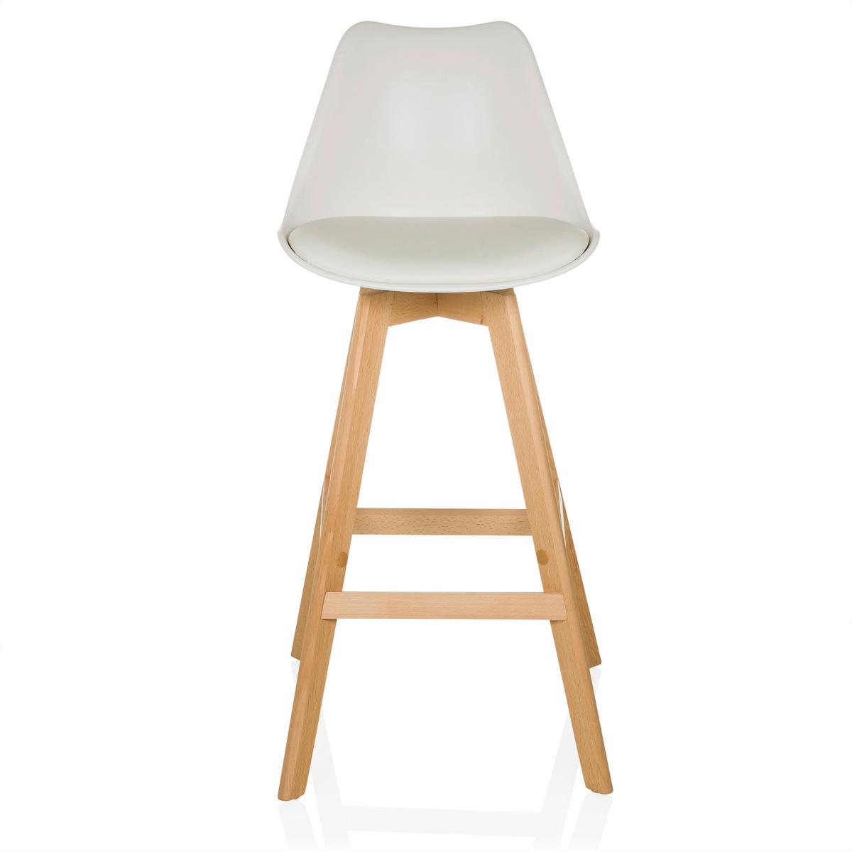 Set Barskih Stolov Scandi High, 2 Kos - bela/barve bukve, Moderno, umetna masa/les (51/99/51cm) - MID.YOU