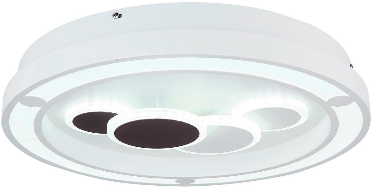 Stropna Led-svetilka Kolli, S Sijalko - bela, Design, kovina/umetna masa (48/8.2cm) - Globo