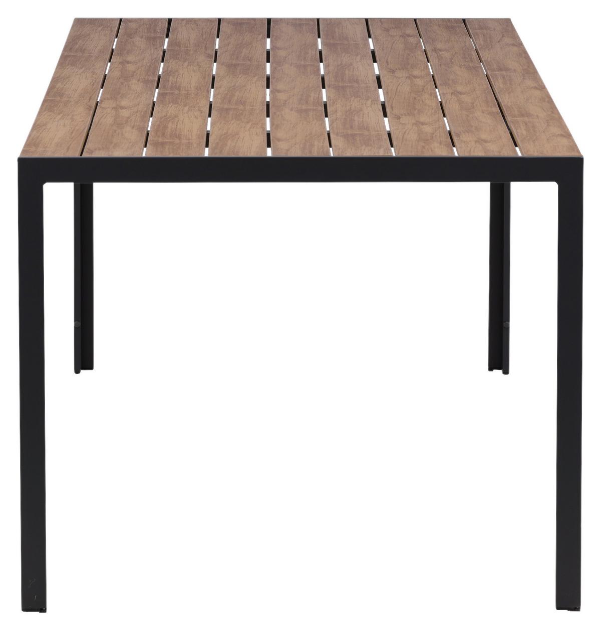 GARTENTISCH BREAK - Schwarz/Naturfarben, KONVENTIONELL, Holz/Metall (205/90/74cm) - Gardenson