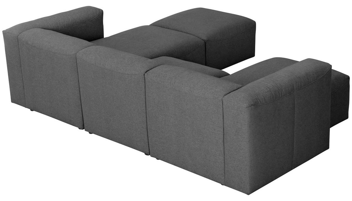 WOHNLANDSCHAFT LENA - Anthrazit, Design, Kunststoff/Textil (160/275/235cm) - Max Winzer