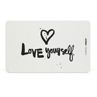 Schneidebrett Love yourself Kunststoff in Schwarz/Weiss - Weiss/Schwarz, Modern, Kunststoff (23,3/14,3/0,2cm)