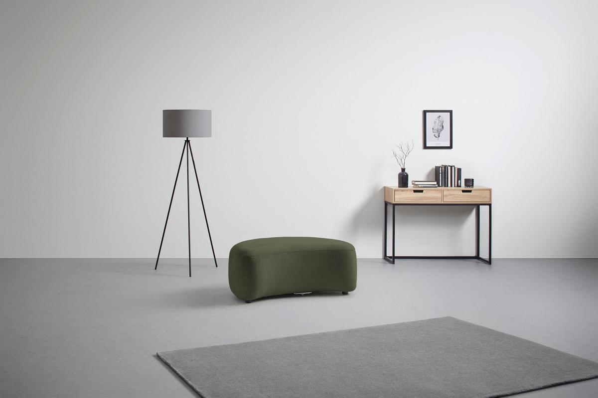 Hocker Leonas Grün - Schwarz/Grün, MODERN, Kunststoff/Textil (102/42/66cm) - Premium Living