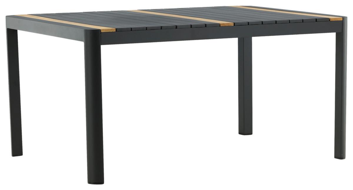 GARTENTISCH TOGO - Schwarz, KONVENTIONELL, Holz/Metall (150/90/75cm) - Gardenson