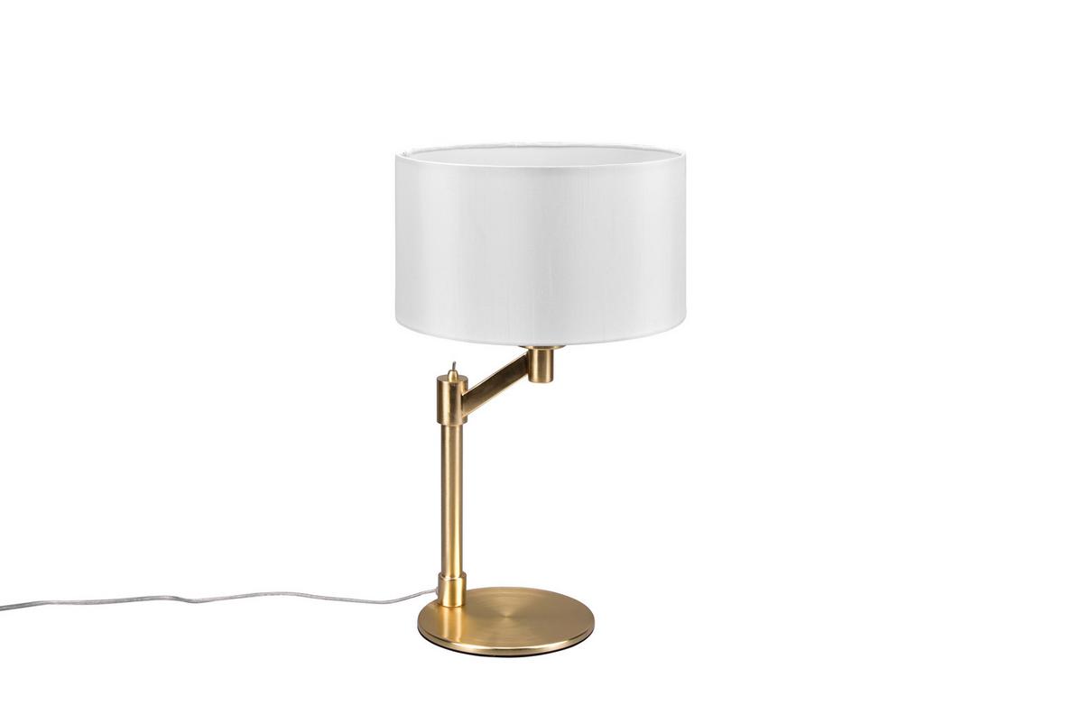 Tischleuchte Cassio Weiß/Messingfarben max.60 Watt - Messingfarben/Weiß, Basics, Textil/Metall (28/28/48,3cm) - Trio Leuchten