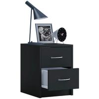 Nočna Omarica Boxal Mini, Črna - črna/barve aluminija, Basics, leseni material (35/40/35cm) - MID.YOU