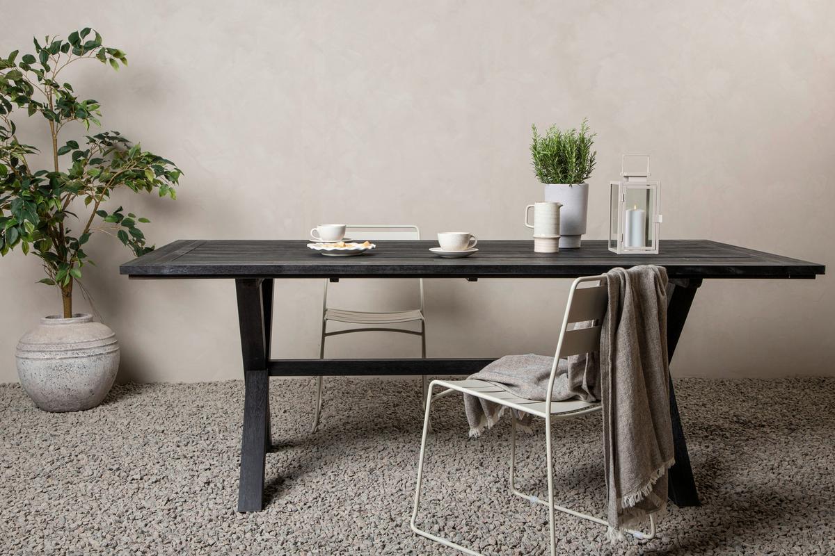 Gartentisch Rives ca. 200x100x75 cm Schwarz - Schwarz, KONVENTIONELL, Holz (200/100/75cm) - Gardenson