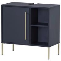 Omarica Za Pod Umivalnik Kent, Temno Modra - zlate barve/temno modra, Moderno, kovina/leseni material (65,3/63,3/33,1cm) - Stylife