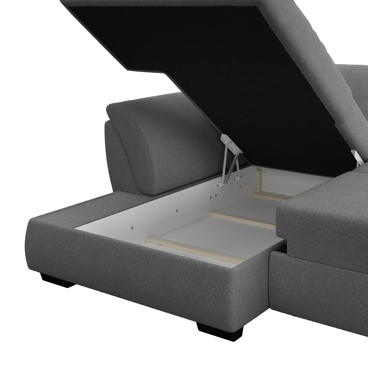 Kutna Garnitura Berisso - crna/antracit, Konvencionalno, tekstil/plastika (187/278cm) - Ondega