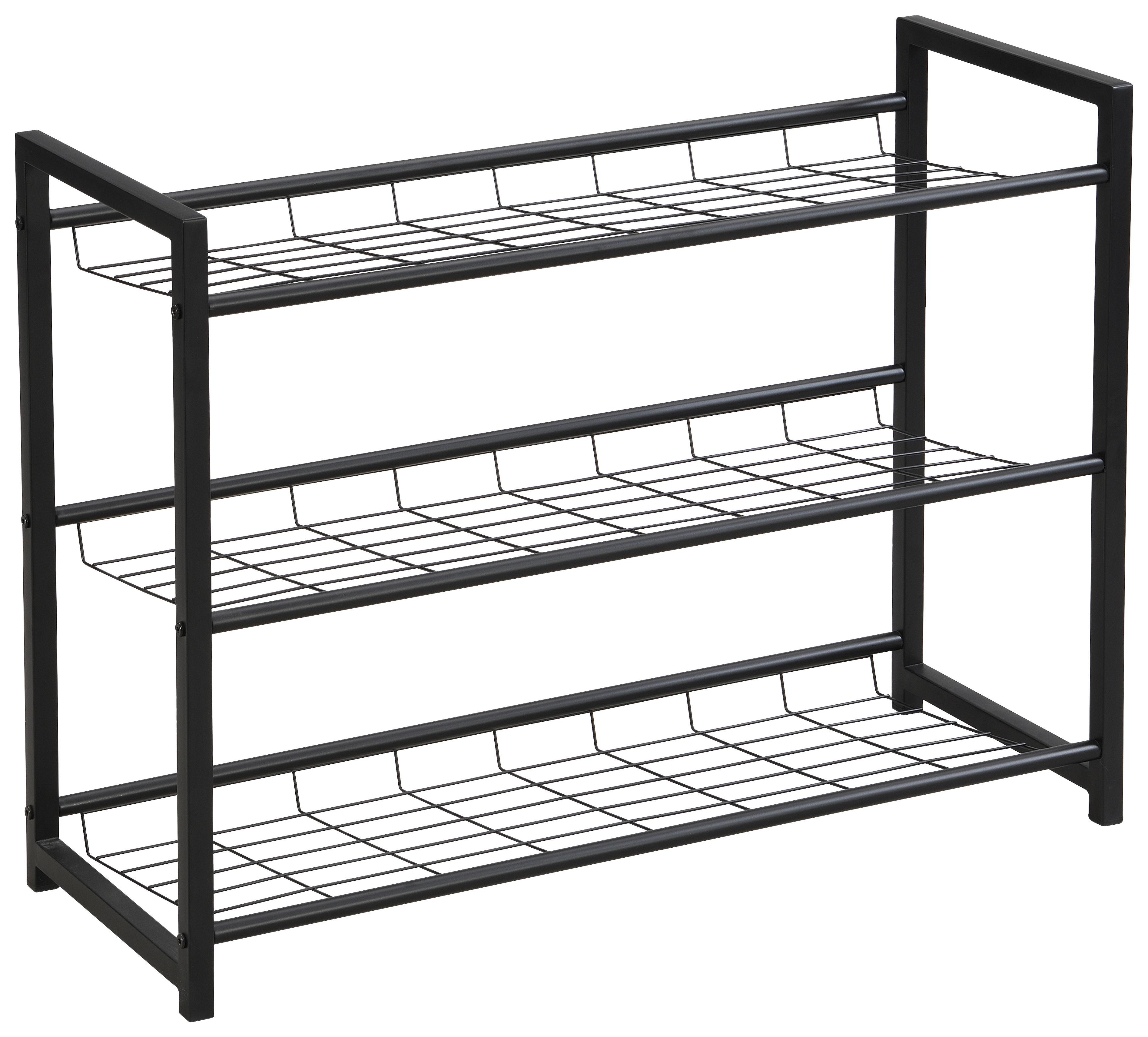 Regal Za Čevlje Shoe 2, Črna, 3 Police - črna, Moderno, kovina (80/60/30cm) - Mömax