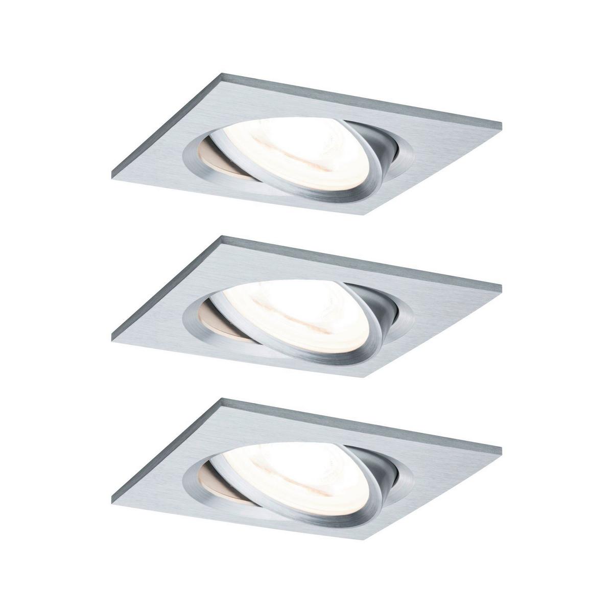 LED-Deckenleuchte Nova max. 3x 6,5 Watt, 3-teilig - Alufarben, Basics, Metall (8,4/8,4cm) - Paulmann