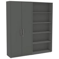 AKTENSCHRANK OFFICE EDITION - SW SET 1 HOCH - Anthrazit, MODERN, Holzwerkstoff (168,8/185,6/33cm) - MID.YOU