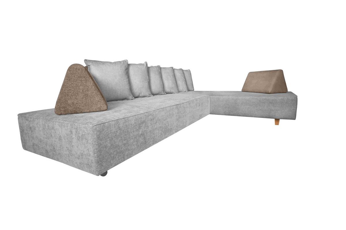 Boxspring Kanapéágy Bloom - krémszínű/barna, Modern, műanyag/faalapú anyag (292/79/215cm)