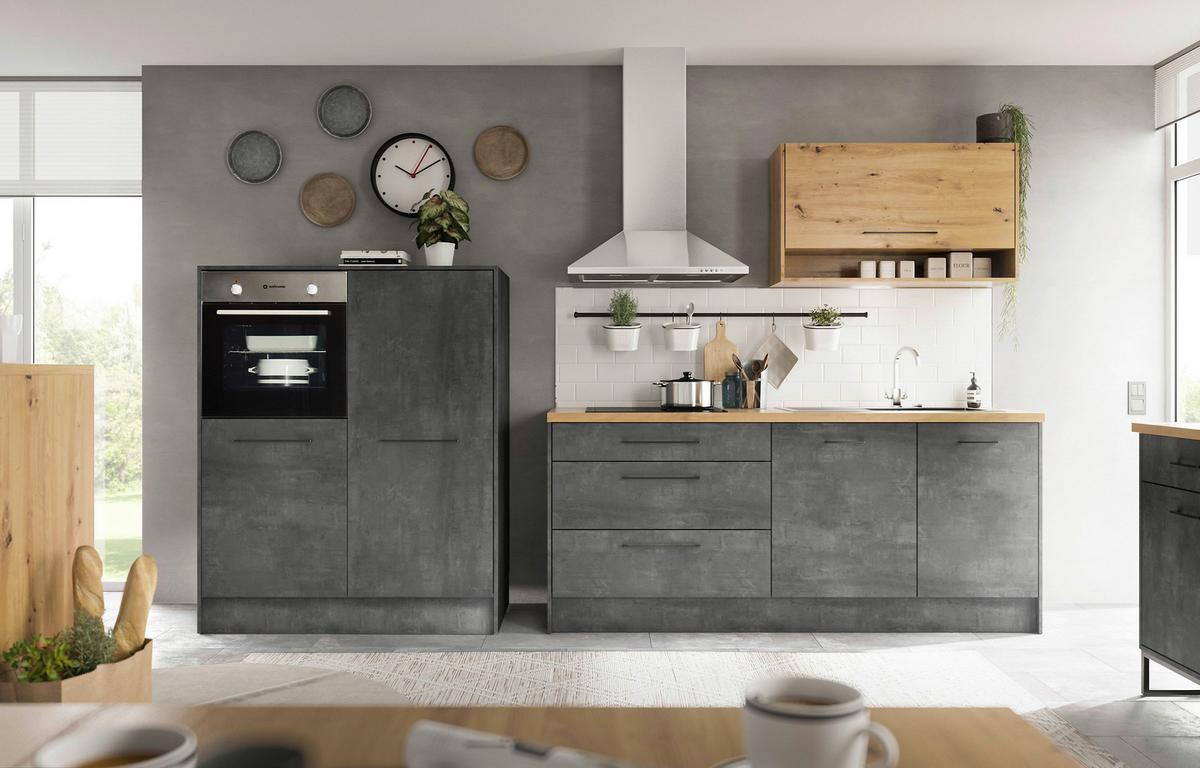 Kuhinjski Blok Brez Aparatov Toronto, Antracit, 203 + 123cm - črna/siva, Design, kovina/leseni material (203-123cm) - MID.YOU