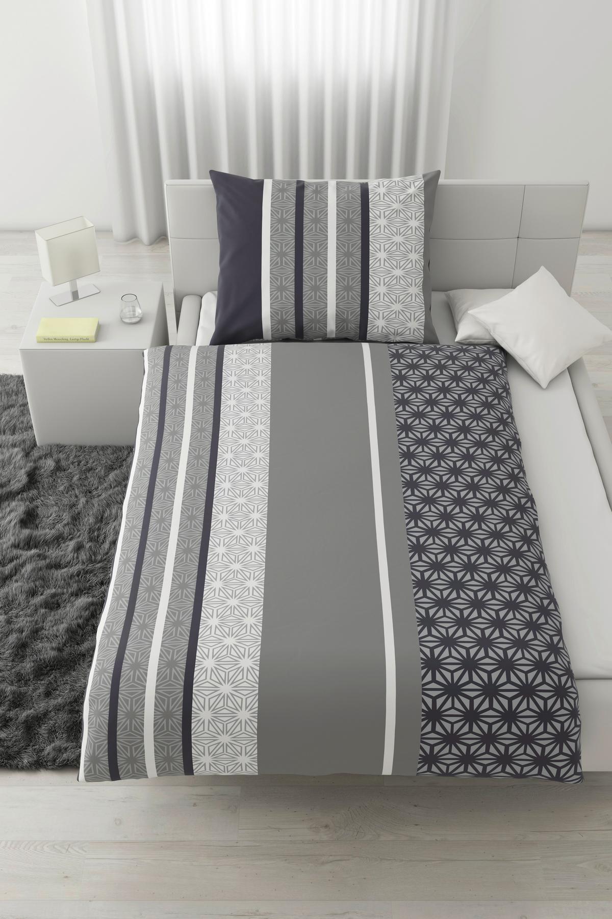 BETTWÄSCHESET SARA - Grau, Textil (160/210cm) - Modern Living