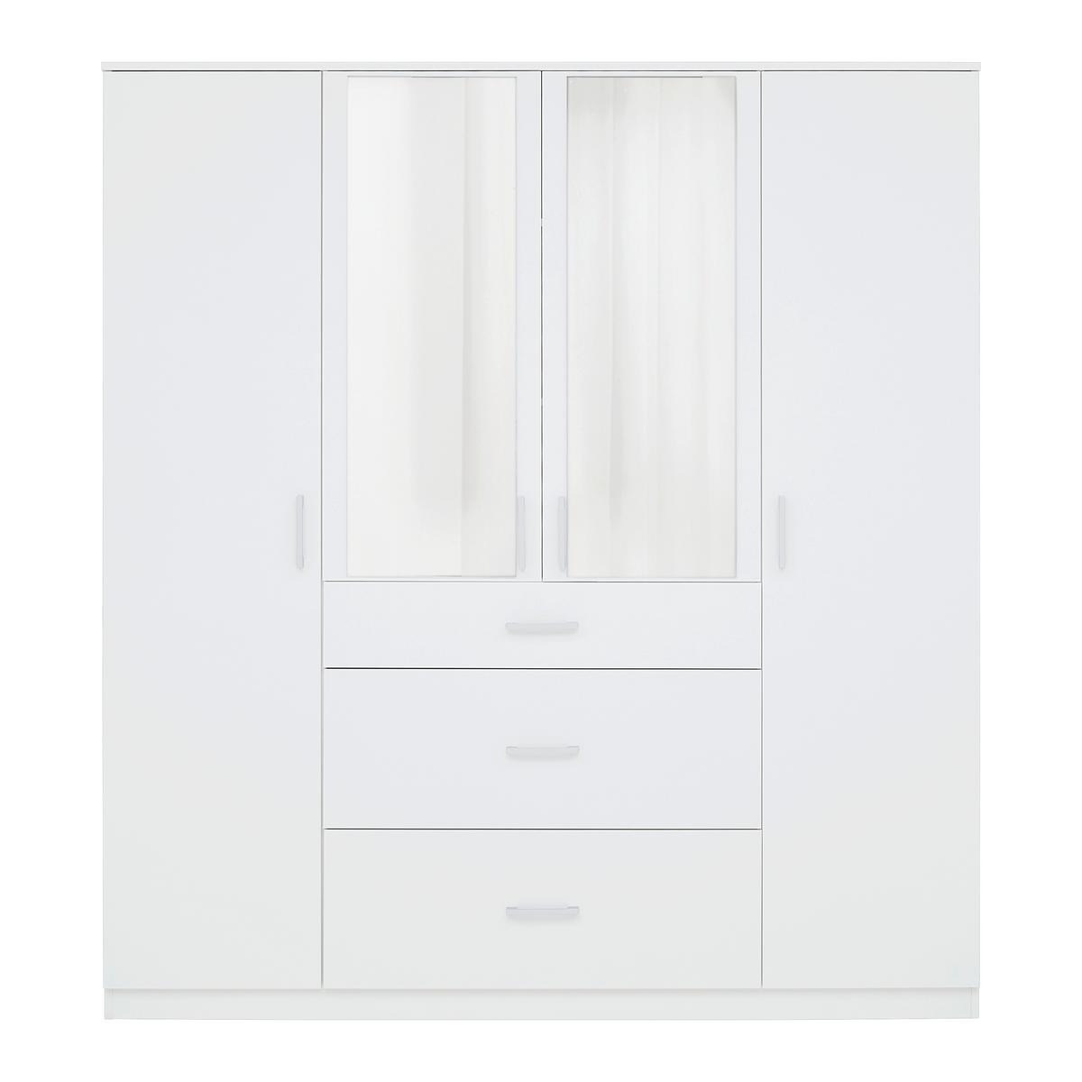 Drehtürenschrank Lasse Weiss - Weiss, Konventionell, Holz (180/196/55cm) - Mömax