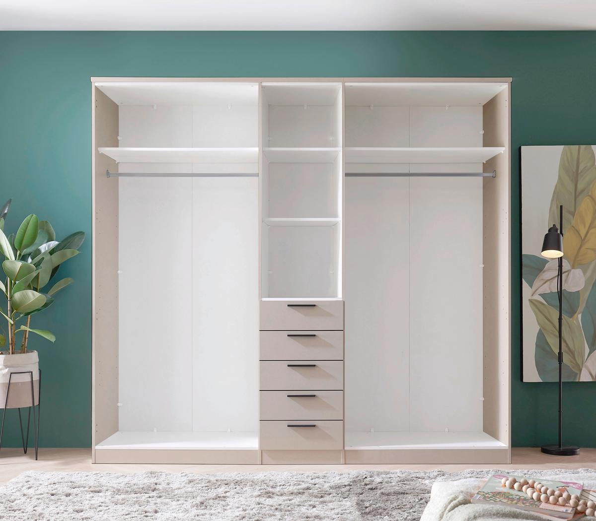 Ormar S Klasičnim Vratima Arnis - kašmir/crna, Konvencionalno, drvni materijal/plastika (225/210/52cm) - Modern Living