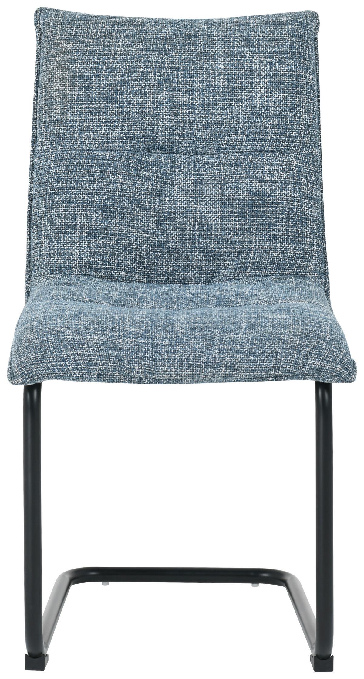 KRZESŁO NA PŁOZIE MOPS    -BOXXX- - niebieski/czarny, Modern, metal/tkanina (47/85/59cm) - Boxxx