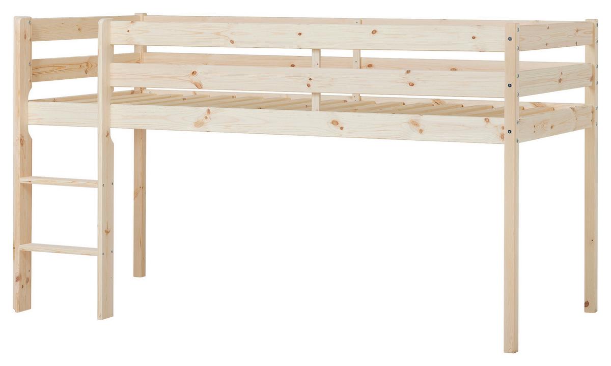 Hochbett ECO COMFORT Kieferfarben ca. 90x200 cm - Naturfarben/Kieferfarben, MODERN, Holz (90/200cm) - MID.YOU