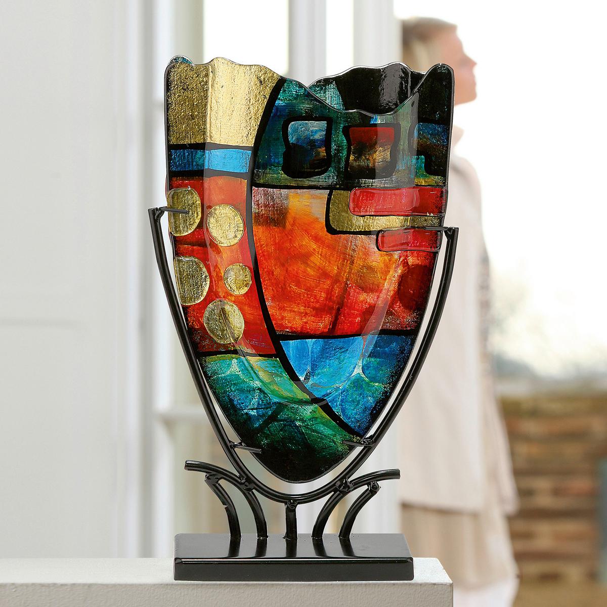 Vase Multicolor - Multicolor, Basics, Glas/Metall (29/47,5/10,5cm)