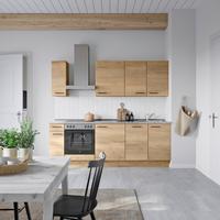 Küchenblock Structura Low m. Geräten Eiche - Schieferfarben/Eichefarben, MODERN, Holzwerkstoff/Metall (240cm) - Nobilia