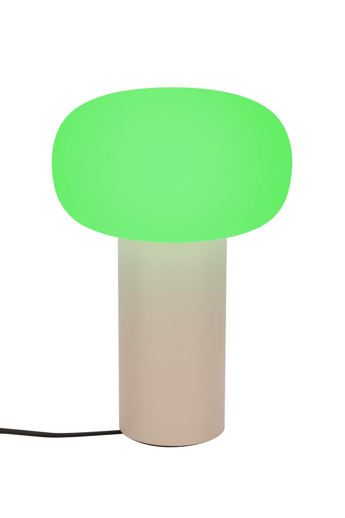 LAMPA STOŁOWA Z AKUMULATOREM FUNGO - biały/kolor piaskowy, Design, metal/szkło (13/19cm) - Dieter Knoll