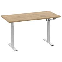 SCHREIBTISCH E-LONA - Honigeiche/Silberfarben, Design, Holzwerkstoff/Metall (110/80/71cm) - MID.YOU