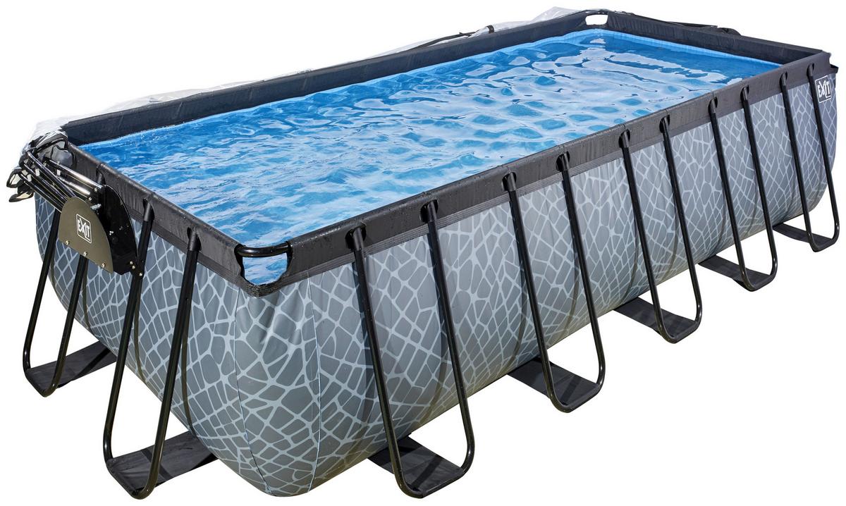Bazen Exit Stone Pool, Črpalka S Peščenim Filtrom, 540x250cm - siva, Konvencionalno, kovina (540/250/122cm) - EXIT Toys