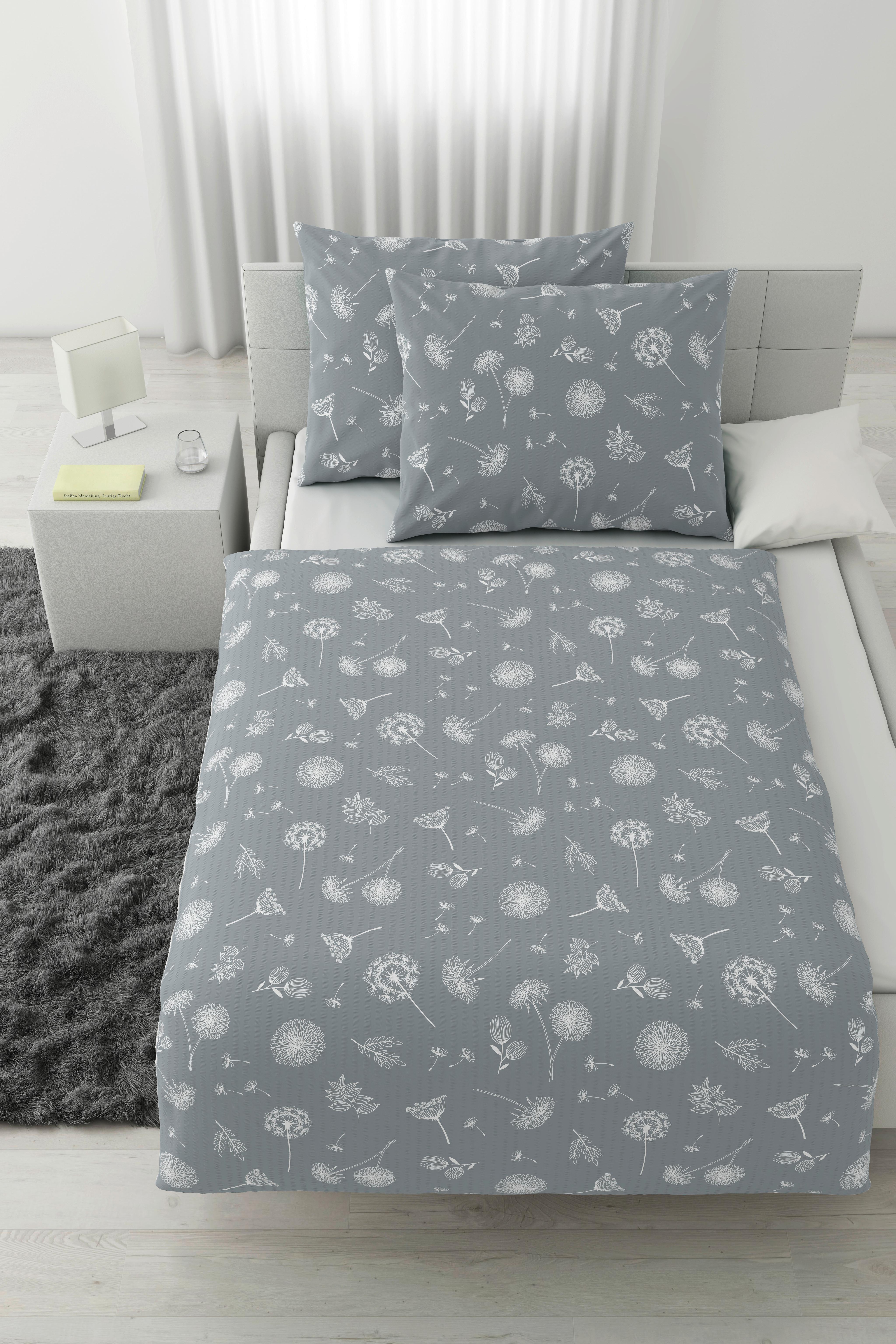 Posteljnina Pusteblume, Siva, 2x 60/80, 200/200 - siva, Konvencionalno, tekstil (200/200cm) - Modern Living
