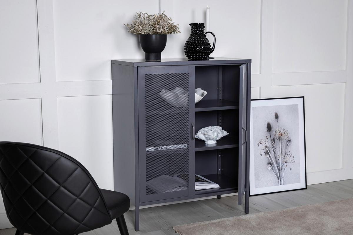 SIDEBOARD MISHA - Schwarz, Design, Metall (80/101.5/40cm) - Livetastic