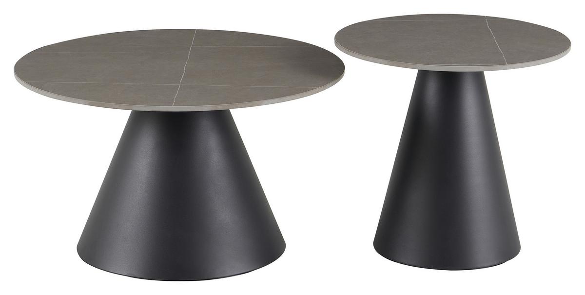 Stolić Preston - siva/crna, Moderno, kamen/metal (70/50/70/50/40/46cm) - Modern Living